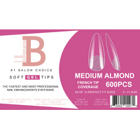 Billionaire Soft Gel Tips Box Nail False Fake Meidum Almond - 550pcs