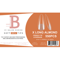 Billionaire Soft Gel Tips Box Nail False Fake Extra Long Almond - 550pcs