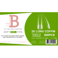 Billionaire Soft Gel Tips Box Nail False Fake 3X Extra Long Coffin - 550pcs