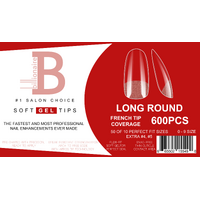 Billionaire Soft Gel Tips Box Nail False Fake Long Round - 550pcs
