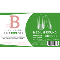 Billionaire Soft Gel Tips Box Nail False Fake Medium Round - 550pcs