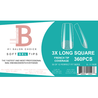 Billionaire Soft Gel Tips Box Nail False Fake 3 Extra Long Square - 550pcs