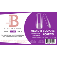 Billionaire Soft Gel Tips Box Nail False Fake Medium Square - 550pcs