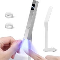 Portable Mini UV LED Gel Nail Dryer 360° Rotation Handheld Light Lamp Magnetic Holder Fast Drying