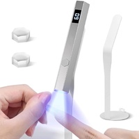 Portable Mini UV LED Gel Nail Dryer 360° Rotation White/Silver Handheld Light Lamp Magnetic Holder Fast Drying