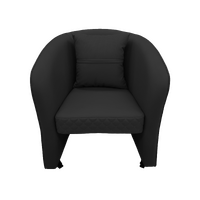Salon Customer Chair Arm Rest Round 3232 Swivel Leather PU Black