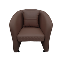 Salon Customer Chair Arm Rest Round 3232 Swivel Leather PU Chocolate
