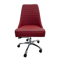 Nail Salon Customer Chair 8117W Hydraulic Swivel Leather PU Burgundy