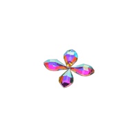 Rhinestone Diamond Crystal AB Gold Maple Leaves Shape 5x8mm 144pcs