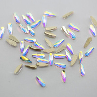 Rhinestone Diamond Crystal AB Gold Raindrop Shape 3x10mm 144pcs