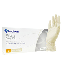 Medicom - Vitals Easy Fit Latex Powder Free Gloves Size S Small 1000pcs (Box of 10)