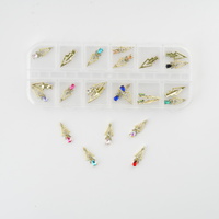Nail art decoration - Alloy charm with rhinestone 12 pairs
