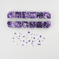 Nail art decoration - Purple small shape mixed