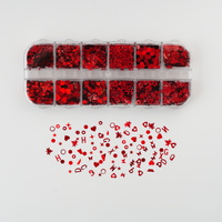 Nail art decoration - Red small shape mixed