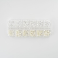 Nail art decoration - 2-6mm Semi-sphere Pearl White and Beige color set
