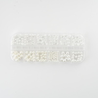 Nail art decoration - Pearl White and Beige color set