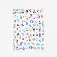 Nail art Stickers Blue Flowers mixed