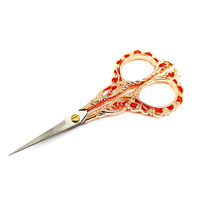 European Classical Stainless Steel Nail Tip Scissor Floral Vintage - Bronze
