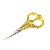 European Classical Stainless Steel Nail Tip Scissor Floral Vintage