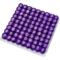 Manicure Pedicure Bath Soap Rose Flower Nail Hand & Feet - Purple - 81pcs