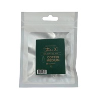 TiaraX - Gel X Soft Tips Nails Clear - Coffin Medium - Refill Tip Bags Size #4 50pcs