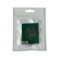 TiaraX - Gel X Soft Tips Nails Clear - Coffin Medium - Refill Tip Bags Size #5.5 50pcs