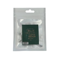 TiaraX - Gel X Soft Tips Nails Clear - Coffin Medium - Refill Tip Bags Size #9 50pcs