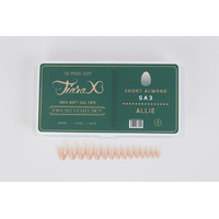 TiaraX Gel X Soft Tips Nails Colored Tips Box EXPOSED Collection #SA3 Allie Short Almond 300pcs