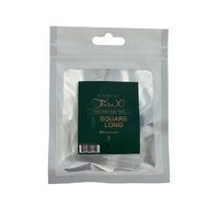 TiaraX - Gel X Soft Tips Nails Clear - Square Long - Refill Tip Bags Size #9 50pcs