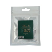 TiaraX - Gel X Soft Tips Nails Clear - Square Medium - Refill Tip Bags Size #6 50pcs