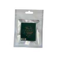 TiaraX - Gel X Soft Tips Nails Clear - Square Short - Refill Tip Bags Size #4.5 50pcs