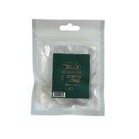 TiaraX - Gel X Soft Tips Nails Clear - Coffin Long - Refill Tip Bags Size #4.5 50pcs