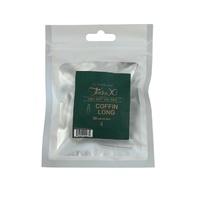 TiaraX - Gel X Soft Tips Nails Clear - Coffin Long - Refill Tip Bags Size #4 50pcs