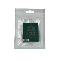 TiaraX - Gel X Soft Tips Nails Clear - Coffin Long - Refill Tip Bags Size #6.5 50pcs