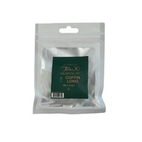 TiaraX - Gel X Soft Tips Nails Clear - Coffin Long - Refill Tip Bags Size #6 50pcs