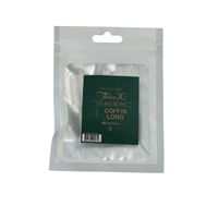 TiaraX - Gel X Soft Tips Nails Clear - Coffin Long - Refill Tip Bags Size #8 50pcs