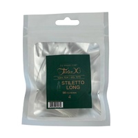 TiaraX - Gel X Soft Tips Nails Clear - Stiletto Long - Refill Tip Bags Size #4 50pcs