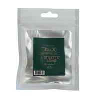 TiaraX - Gel X Soft Tips Nails Clear - Stiletto Long - Refill Tip Bags Size #4.5 50pcs
