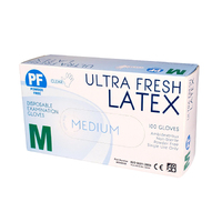 Ultra Fresh Latex Examination Disposable Gloves Powder Free Size Medium M (100pcs)