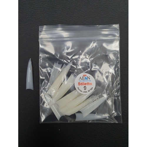 AEON - Stiletto Nail False Tips Extension Refill Size 9 (50pcs)