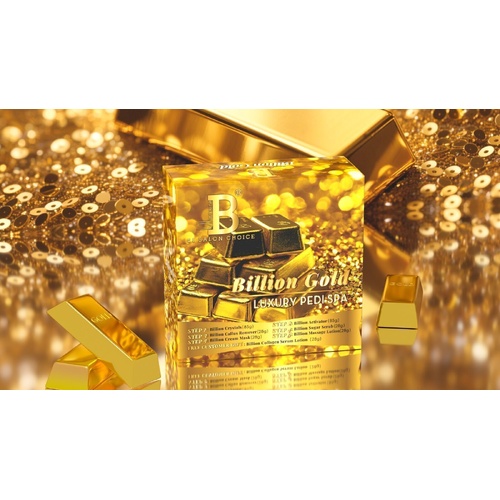Billionaire Bubble Spa Nail Luxury Pedicure Kit 7 Steps - Billion Gold