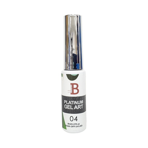 Billionaire - Liner Art UV LED Nail Gel Polish Platinum - 04 Dark Silver Glitter 8ml