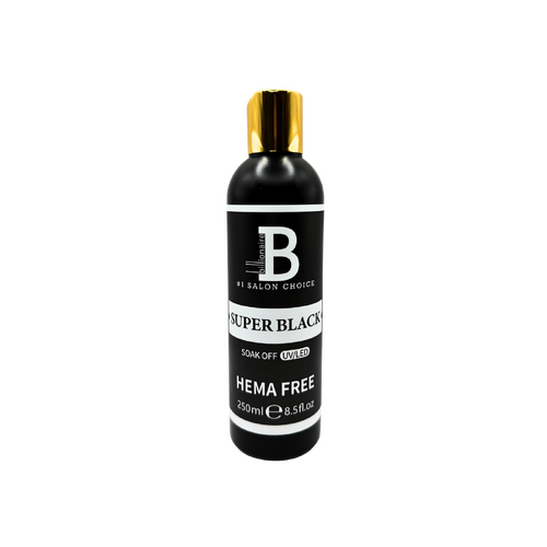 Billionaire - Soak Off UV LED Gel Nail Polish HEMA Free - Super Black Refill - 250ml