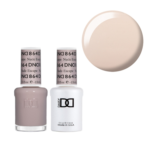 DND 864 Nude Escape - DND Collection Nail Gel & Lacquer Polish Duo 15ml