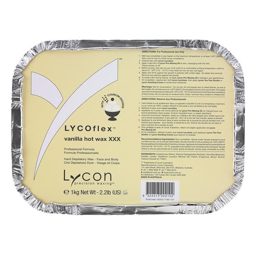 Lycon Lycoflex Vanilla Hard Hot Wax Waxing Hair Removal 1kg