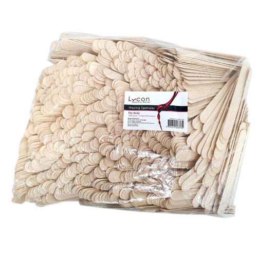 Lycon Disposable Wooden Spatula Large Tongue Depressors 1000 Pack Wax Sticks