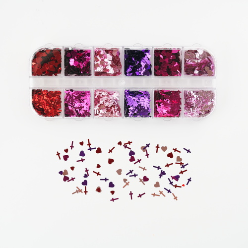 Nail art decoration - Cross/heart mixed color