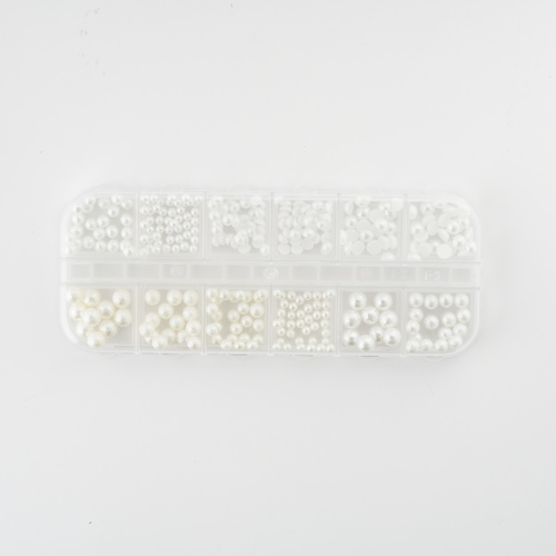Nail art decoration - Pearl White and Beige color set