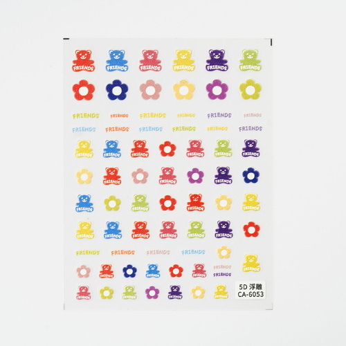 Nail art Stickers Bear & Flower mixed