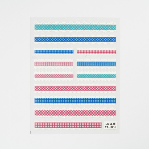 Nail art Stickers Blue & Pink Ribbon mixed